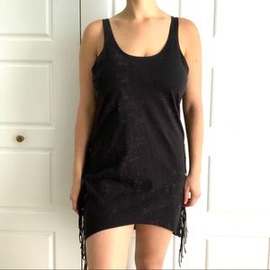 Charcoal fringe dress
